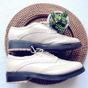 Gunmetal, Tan Colored Marushka Ivory Patent Leather Win